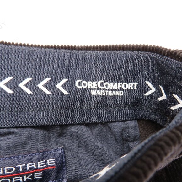 New Roundtree Yorke Pants Size 38 x 30 Black Luxury Corduroy Cuff Hems Pleated - Picture 8 of 12